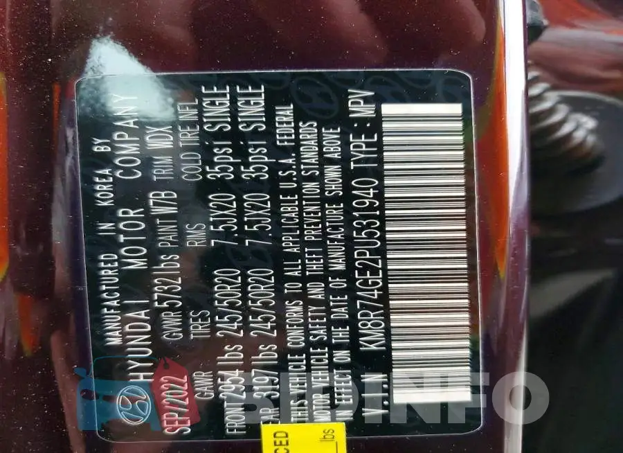KM8R74GE2PU531940 Photo# 13
