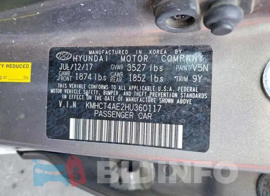 KMHCT4AE2HU360117 Photo# 12