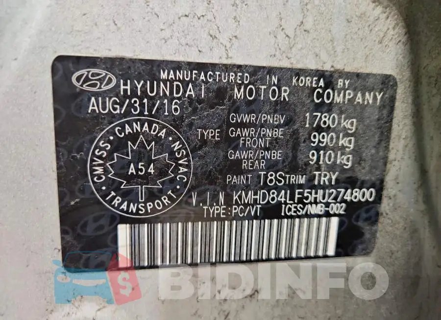 KMHD84LF5HU274800 Photo# 13