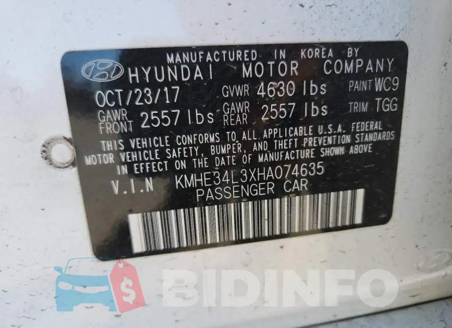 KMHE34L3XHA074635 Photo# 12
