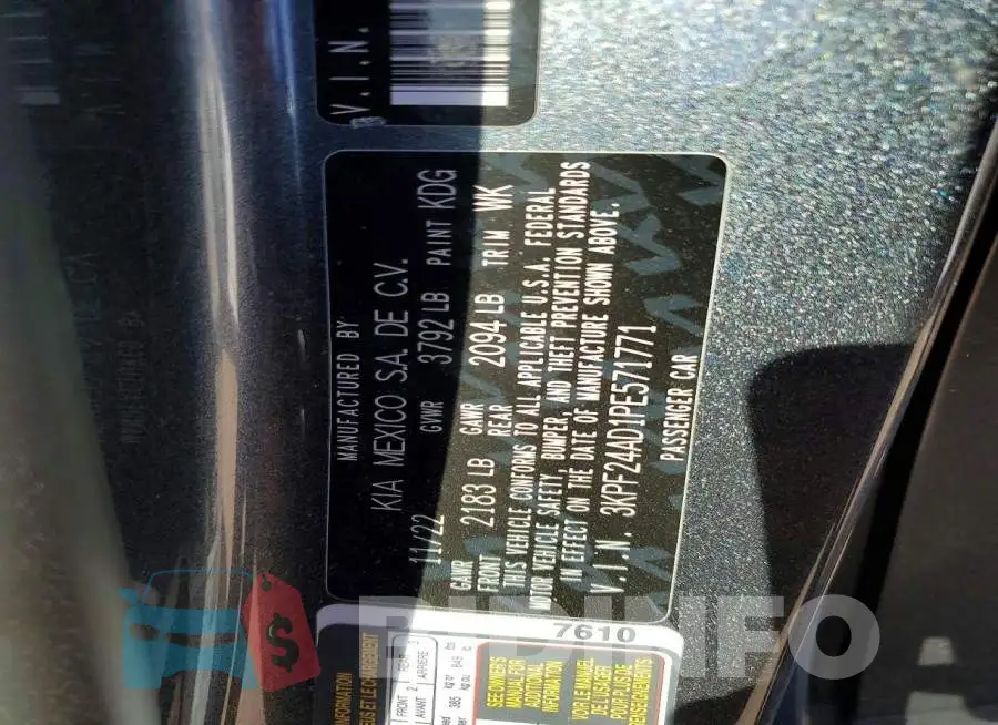 3KPF24AD1PE571771 Photo# 13