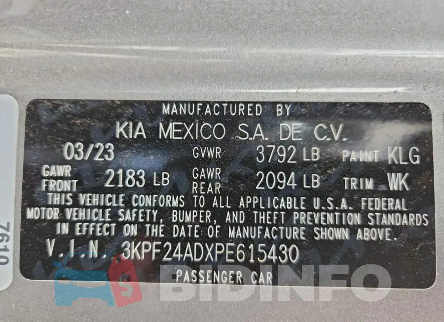 3KPF24ADXPE615430 Photo# 12