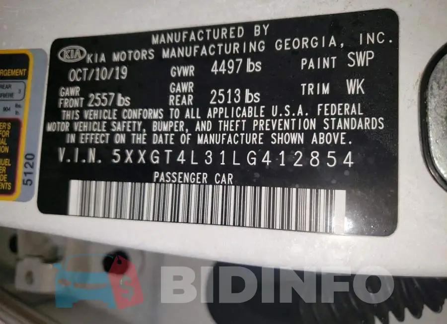 5XXGT4L31LG412854 Photo# 12