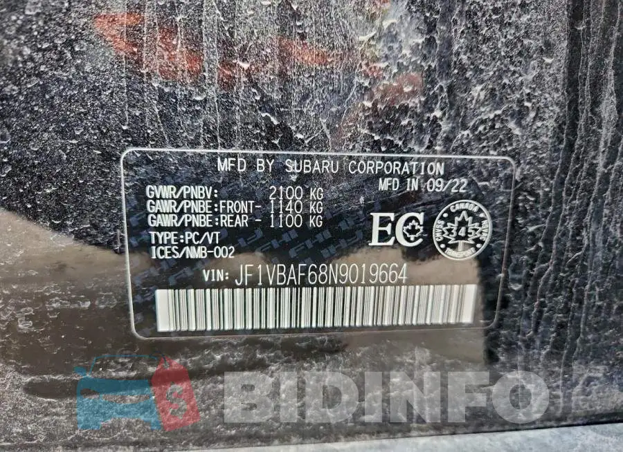 JF1VBAF68N9019664 Photo# 12