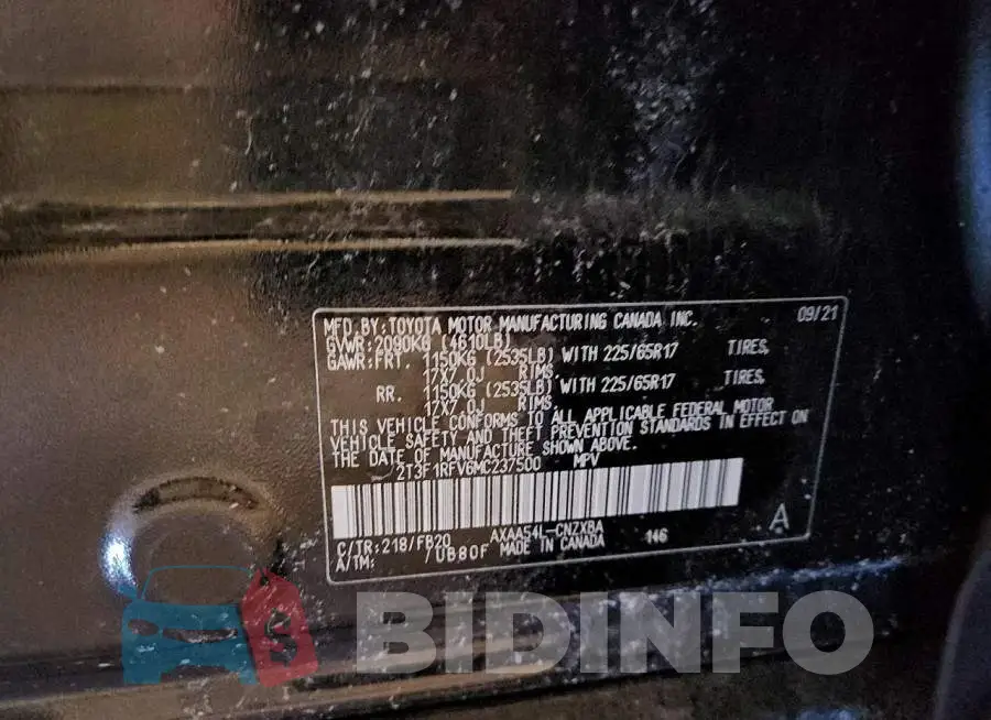 2T3F1RFV6MC237500 Photo# 12