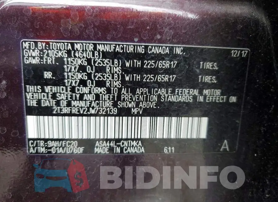 2T3RFREV2JW732139 Photo# 13