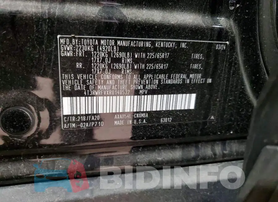 4T3RWRFVXRU140532 Photo# 14