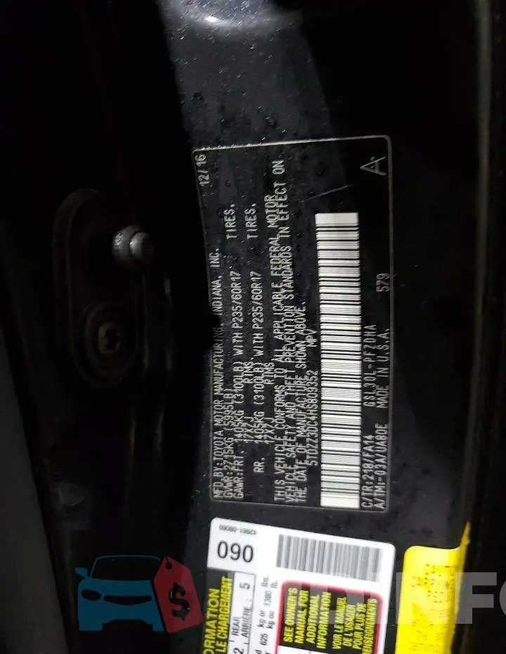 5TDZZ3DC4HS809352 Photo# 13