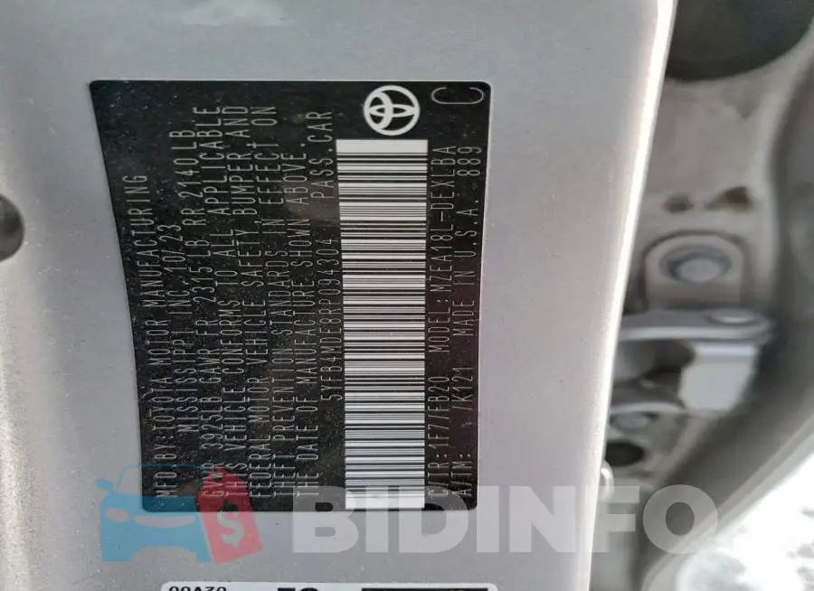 5YFB4MDE8RP094304 Photo# 13