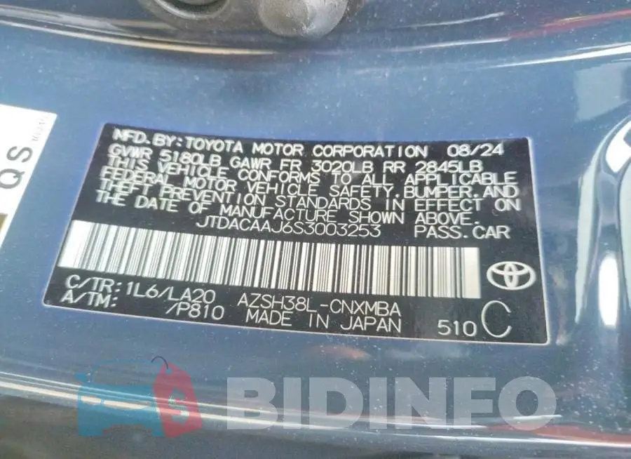 JTDACAAJ6S3003253 Photo# 13