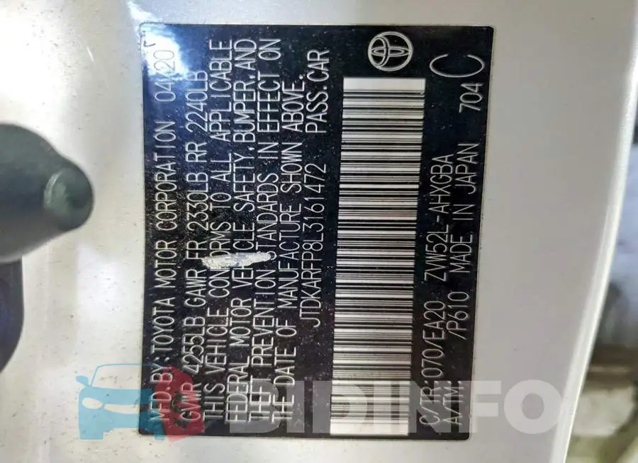 JTDKARFP8L3161472 Photo# 12