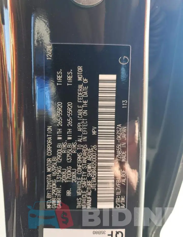 JTEVA5BR4S5000726 Photo# 13