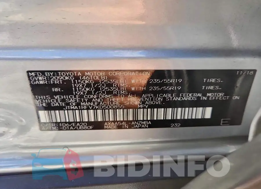 JTMA1RFV7KD500855 Photo# 13