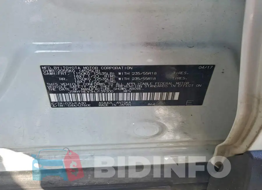 JTMYFREV3HJ139300 Photo# 14