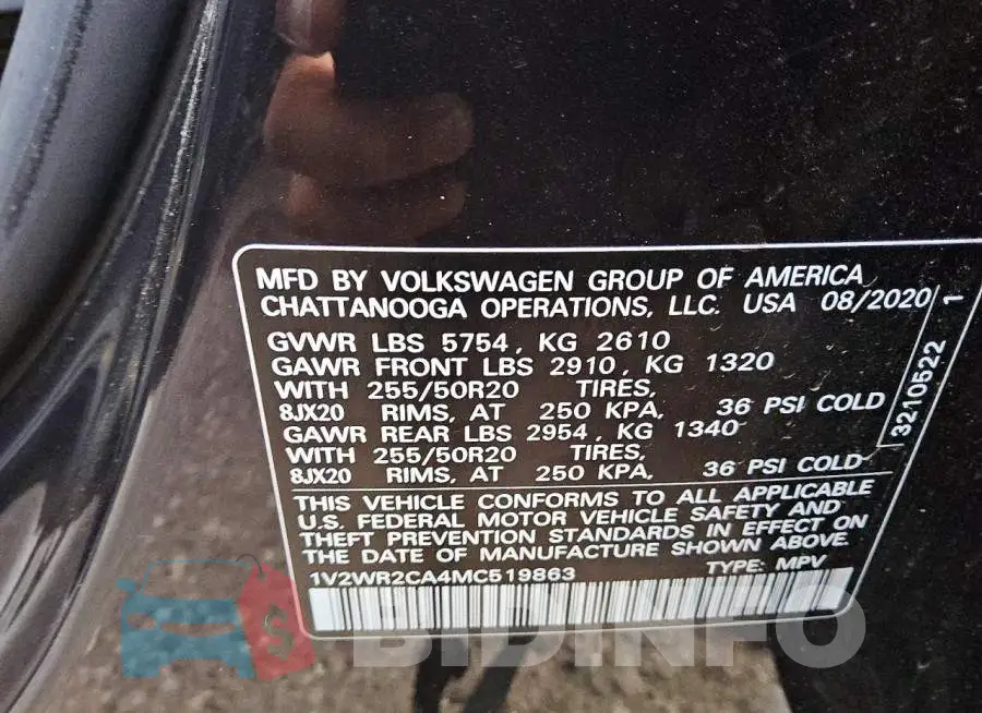 1V2WR2CA4MC519863 Photo# 14