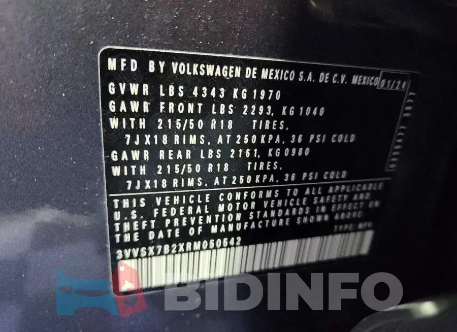 3VVSX7B2XRM050542 Photo# 13