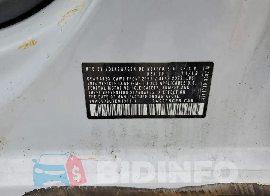 3VWC57BU7KM131916 Photo# 12
