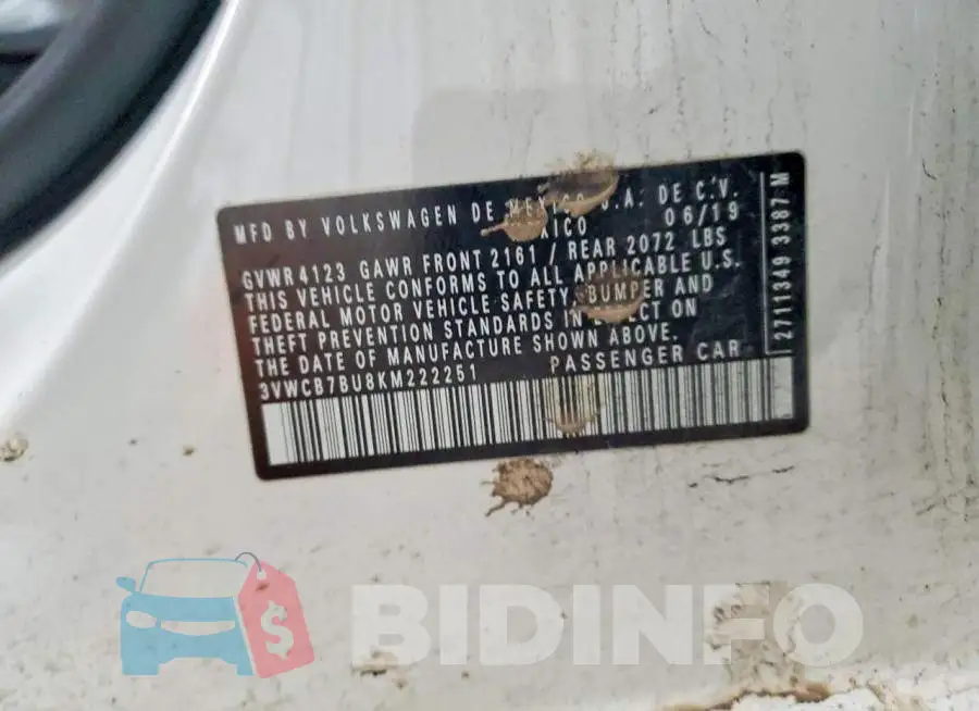 3VWCB7BU8KM222251 Photo# 12