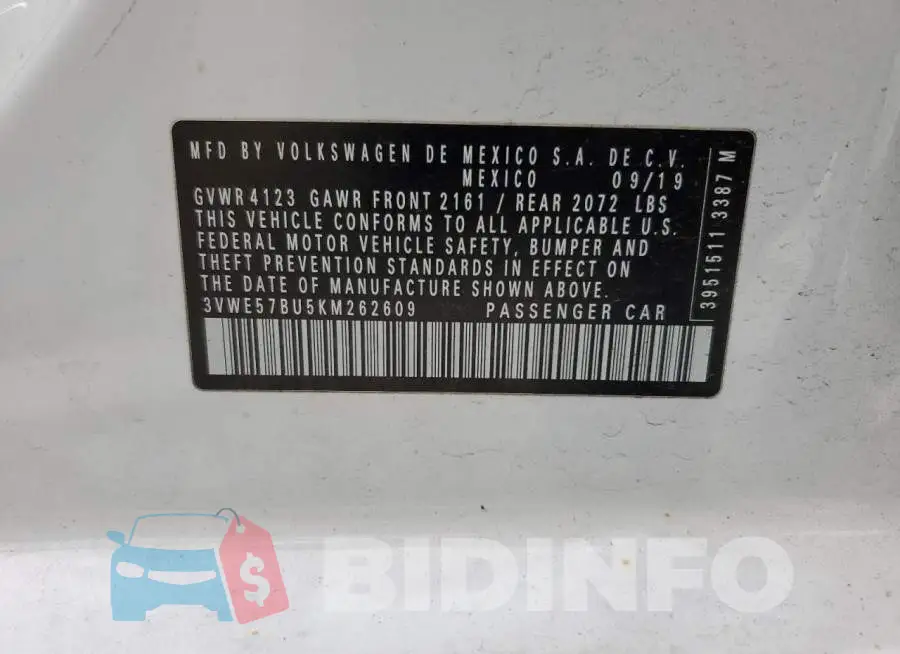 3VWE57BU5KM262609 Photo# 12