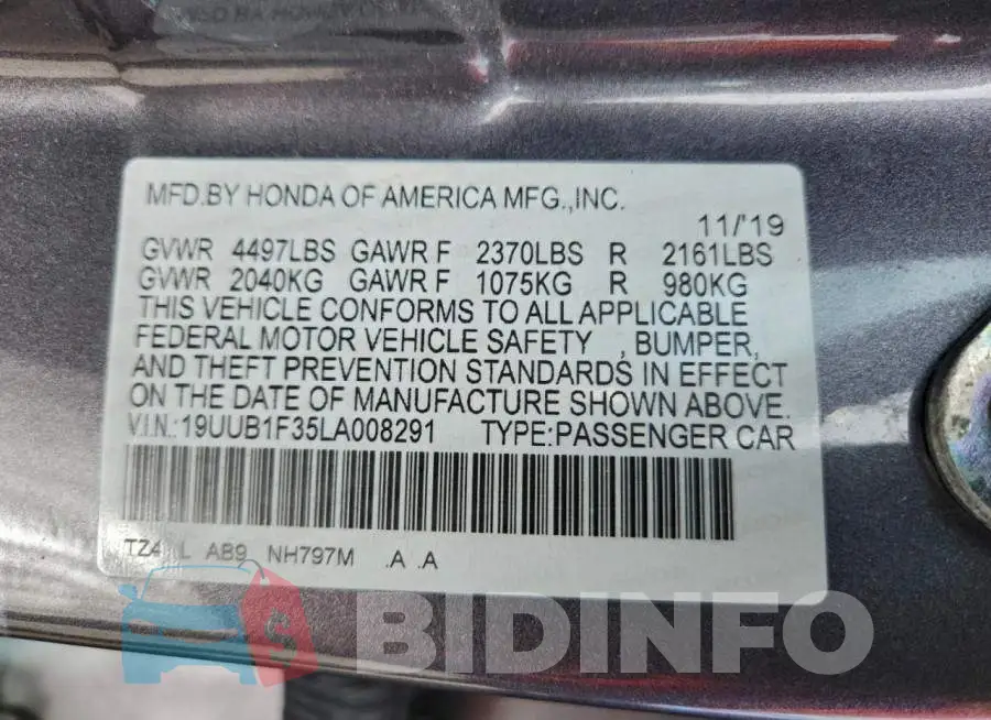 19UUB1F35LA008291 Photo# 12