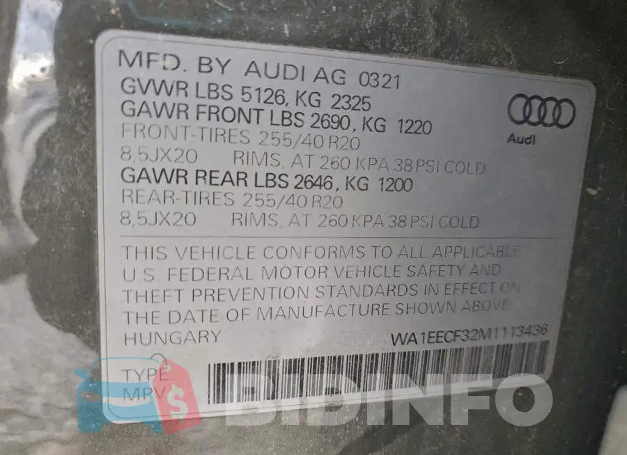 WA1EECF32M1113436 Photo# 13