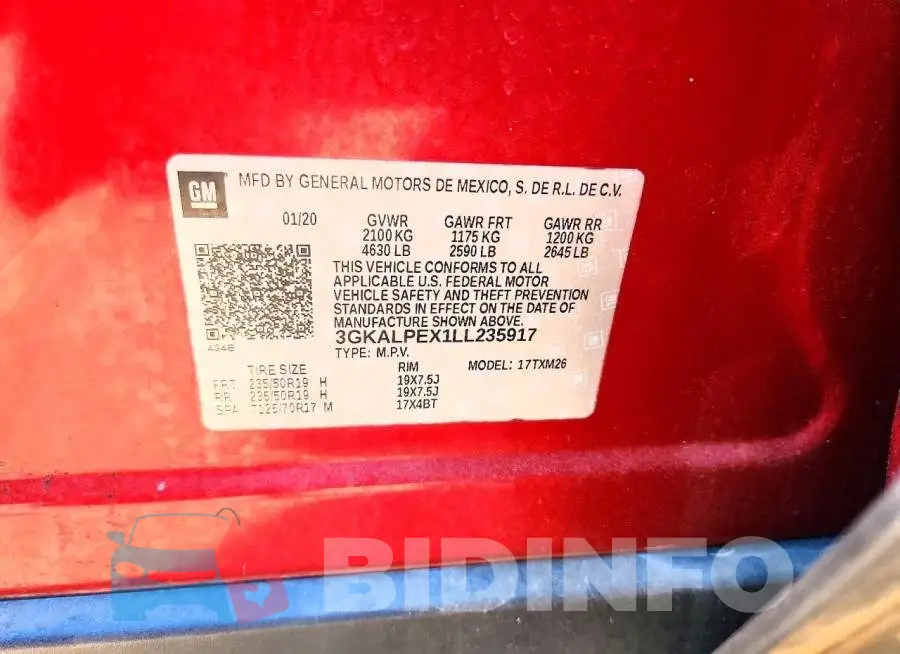 3GKALPEX1LL235917 Photo# 14