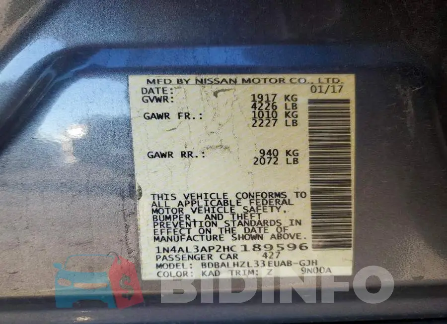 1N4AL3AP2HC189596 Photo# 12