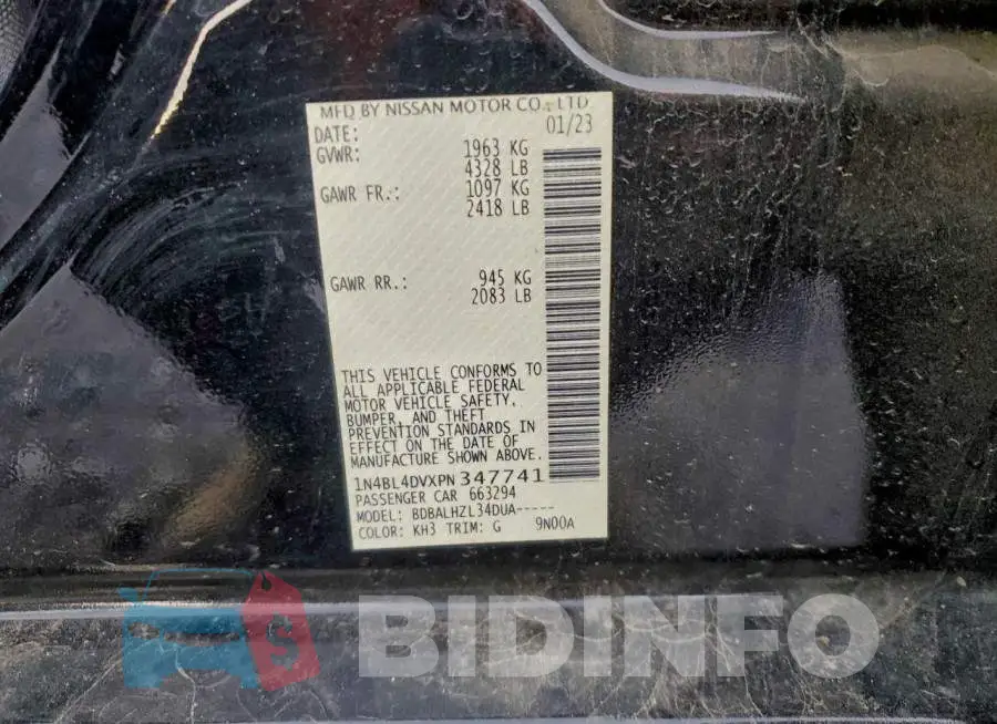 1N4BL4DVXPN347741 Photo# 12