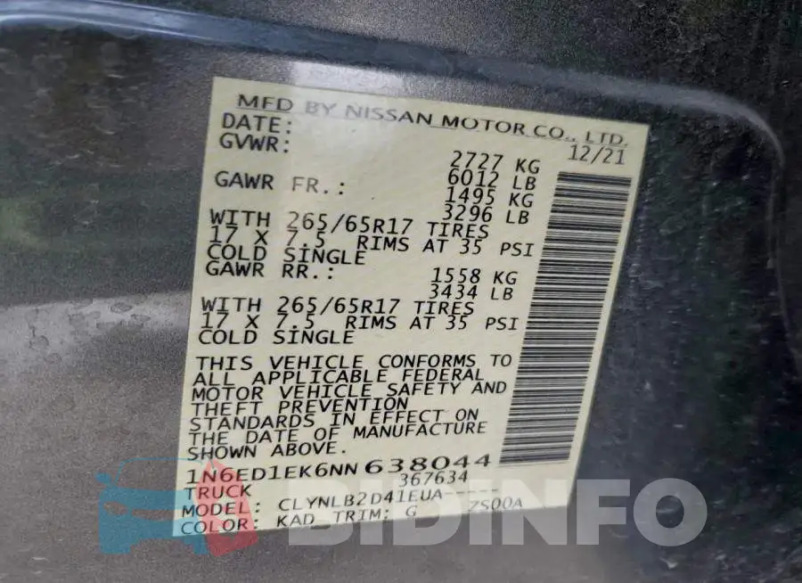 1N6ED1EK6NN638044 Photo# 12