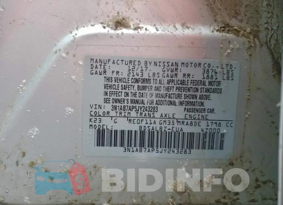 3N1AB7AP5JY243283 Photo# 13