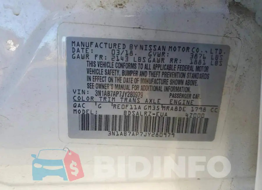 3N1AB7AP7JY280979 Photo# 12