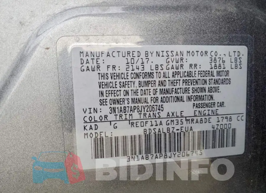 3N1AB7AP8JY206745 Photo# 12