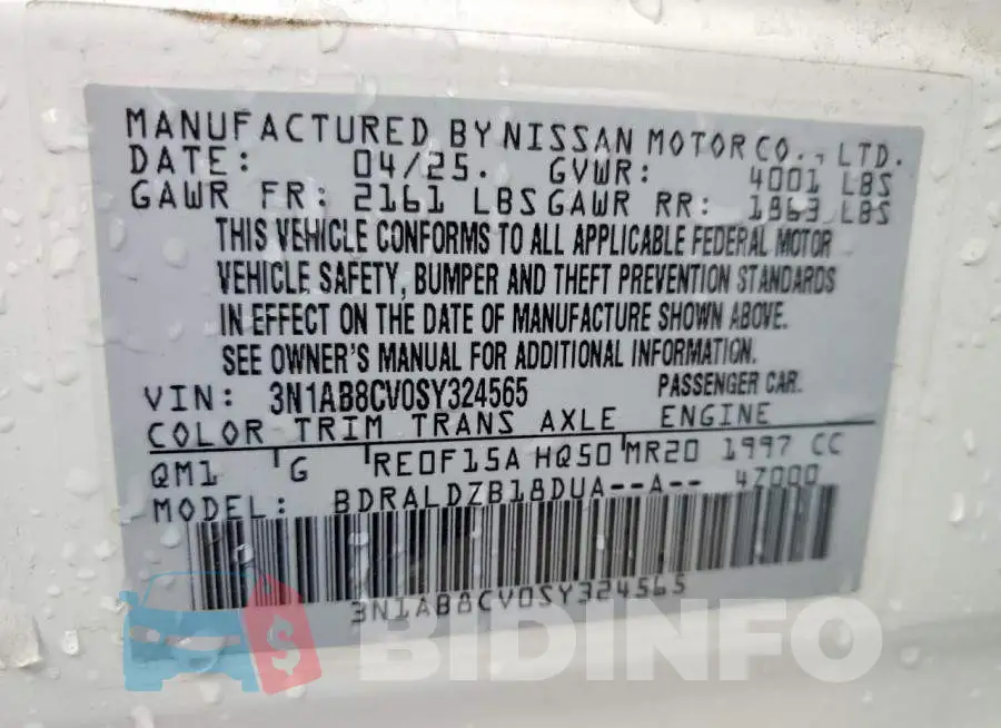 3N1AB8CV0SY324565 Photo# 12