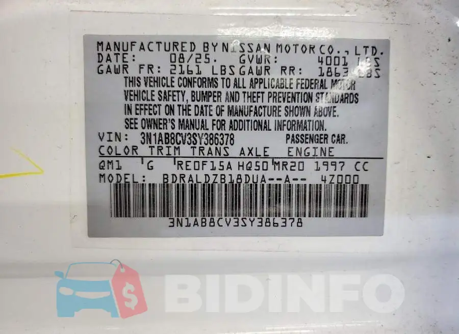 3N1AB8CV3SY386378 Photo# 12