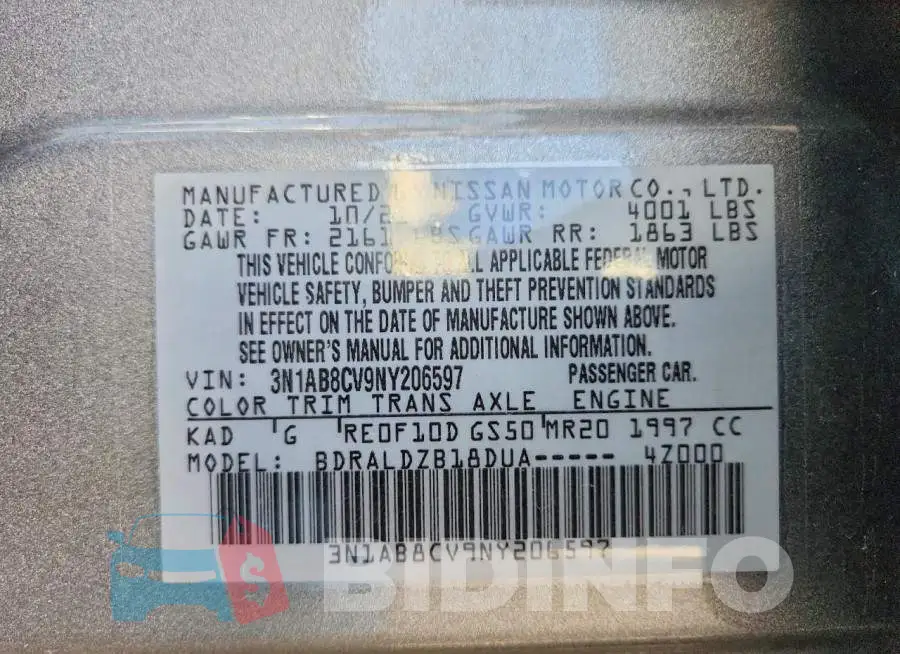 3N1AB8CV9NY206597 Photo# 12