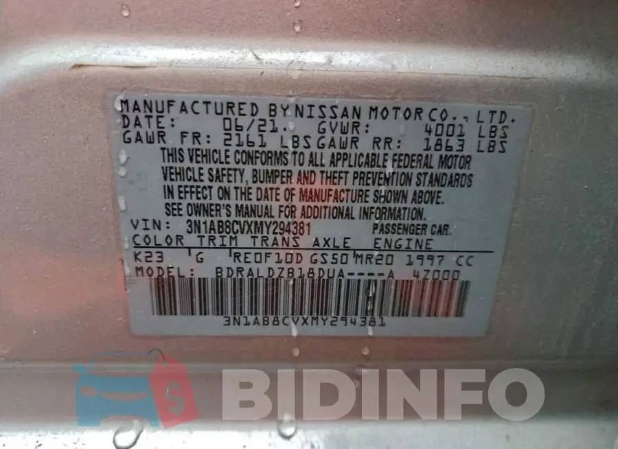 3N1AB8CVXMY294381 Photo# 13