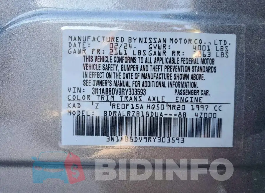 3N1AB8DV9RY303593 Photo# 13