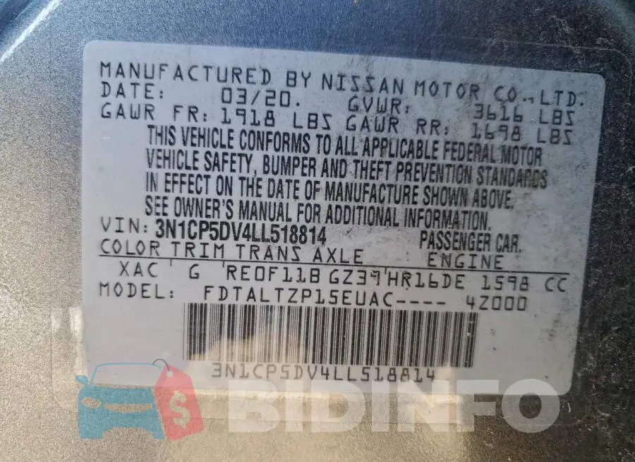3N1CP5DV4LL518814 Photo# 12