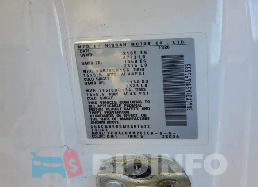 3N6CM0KN5MK691533 Photo# 13