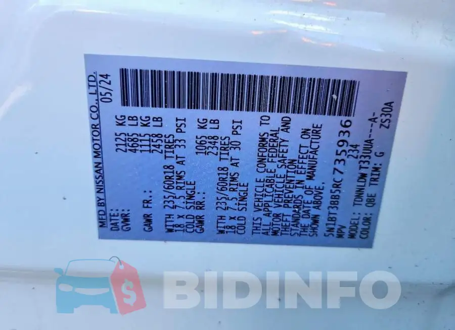 5N1BT3BB5RC735936 Photo# 12