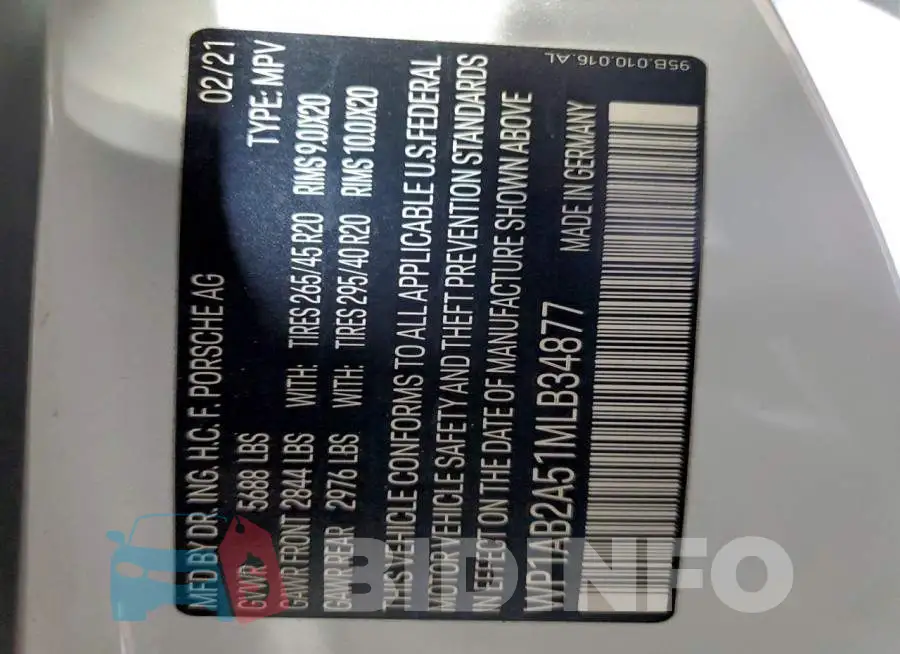 WP1AB2A51MLB34877 Photo# 13