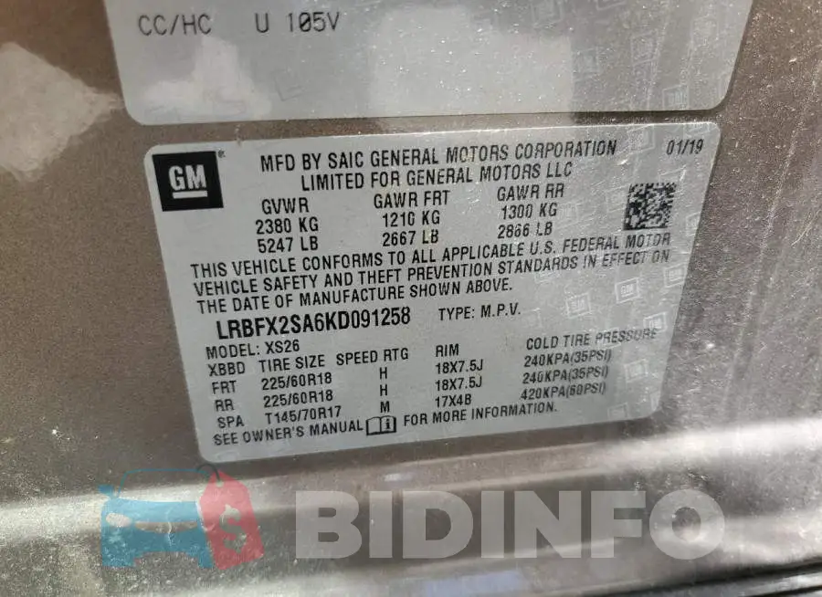 LRBFX2SA6KD091258 Photo# 13