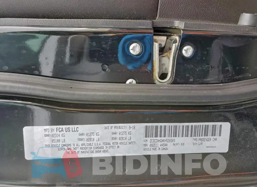 2C3CDXHGXKH520303 Photo# 12