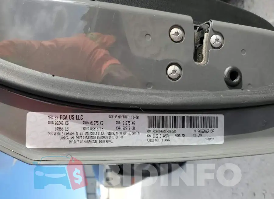 2C3CDZAG1KH565541 Photo# 13