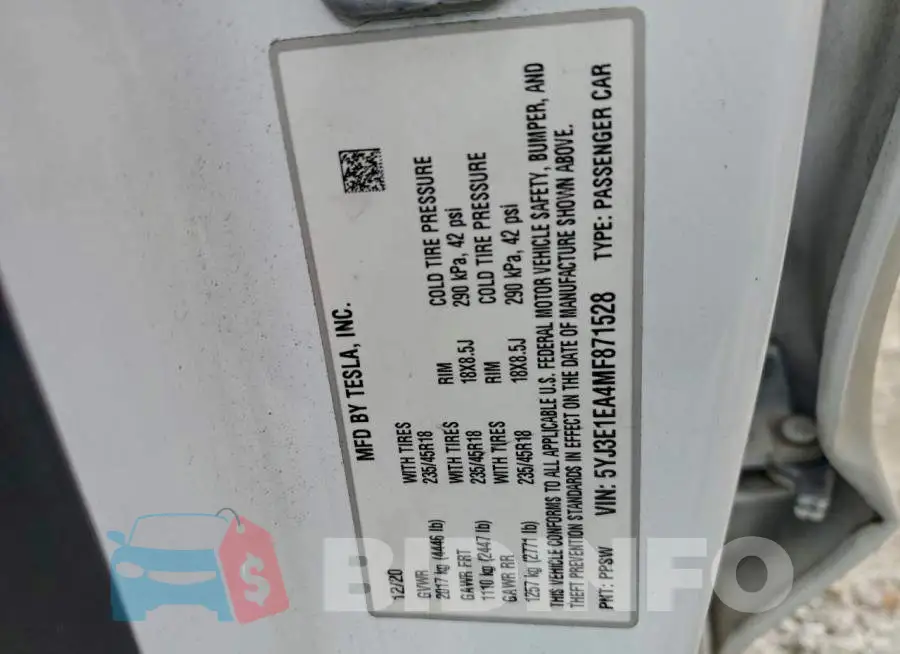 5YJ3E1EA4MF871528 Photo# 12