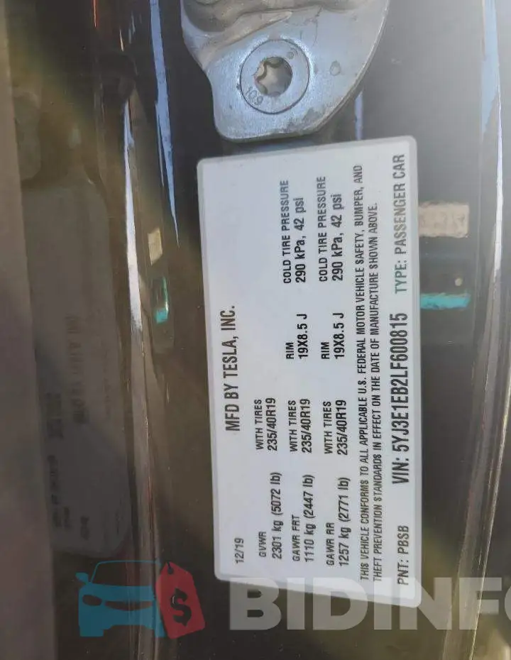 5YJ3E1EB2LF600815 Photo# 12