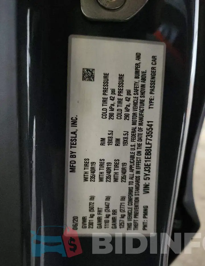 5YJ3E1EB8LF735541 Photo# 12