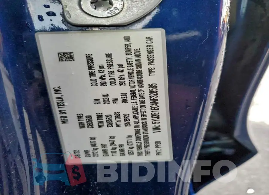 5YJ3E1EC4NF328585 Photo# 13
