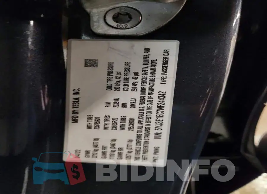 5YJ3E1EC7NF244342 Photo# 12