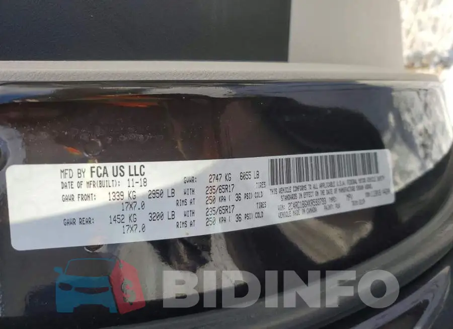 2C4RC1BGXKR593793 Photo# 14